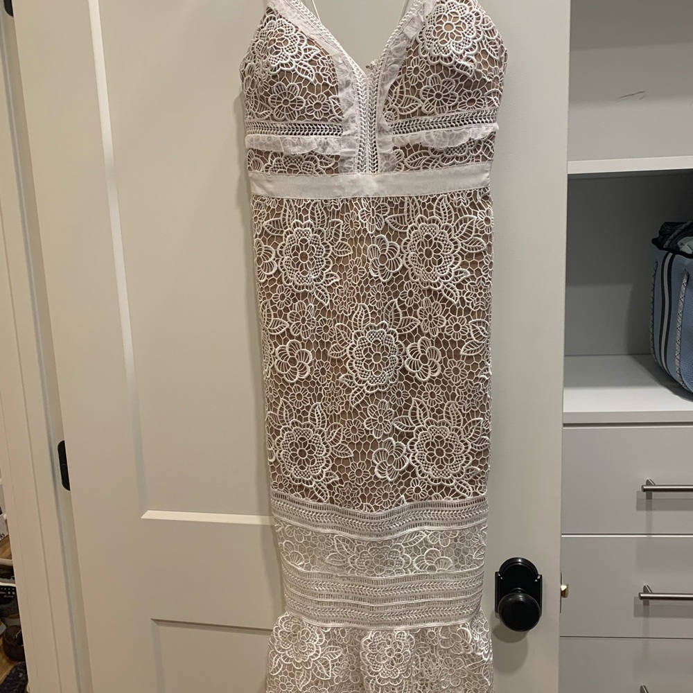 White Self Portrait Dress